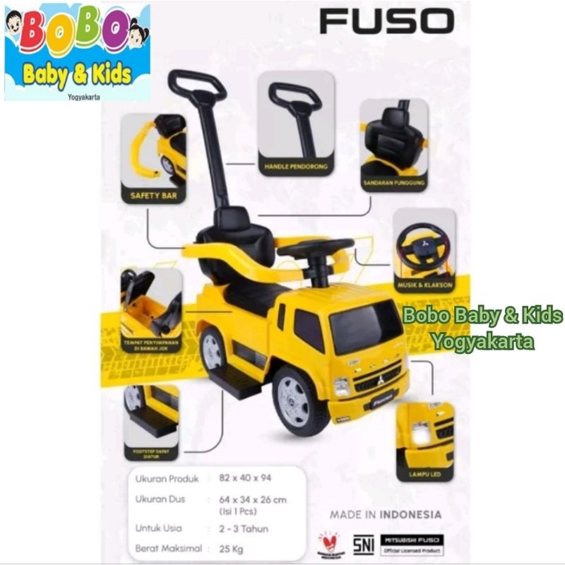 Mobil Dorong Anak Truk FUSO Mitsubishi dengan Dorongan Ride On Anak Truk Fuso Mitsubishi Mainan Mobi