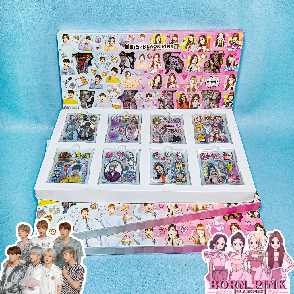 

BLACKPINK BTS NCT Sticker Big Box isi 100 Lembar IDOL KPOP SERIES Aesthetic Waterproof Sticker