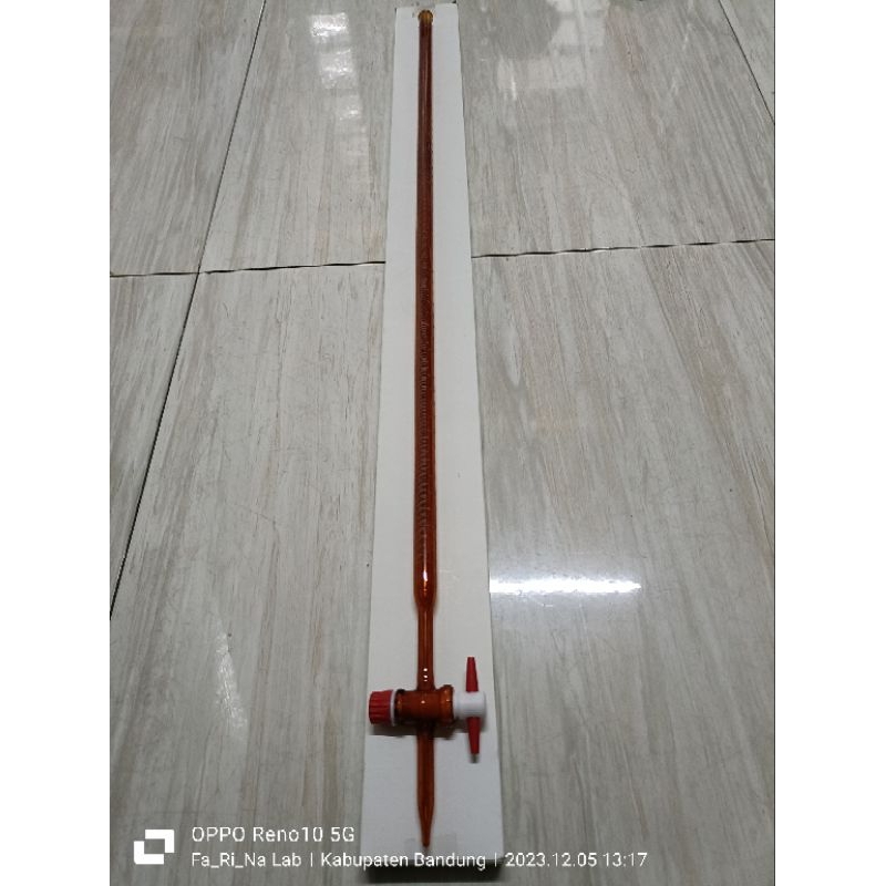 Buret 50ml Full Amber/coklat Pyrex Class A