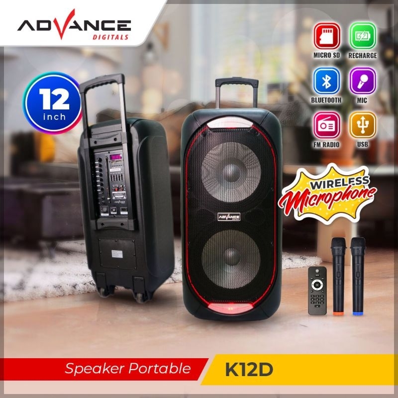 Speaker Portable 12 Inch Speaker Bluetooth K12D Advance