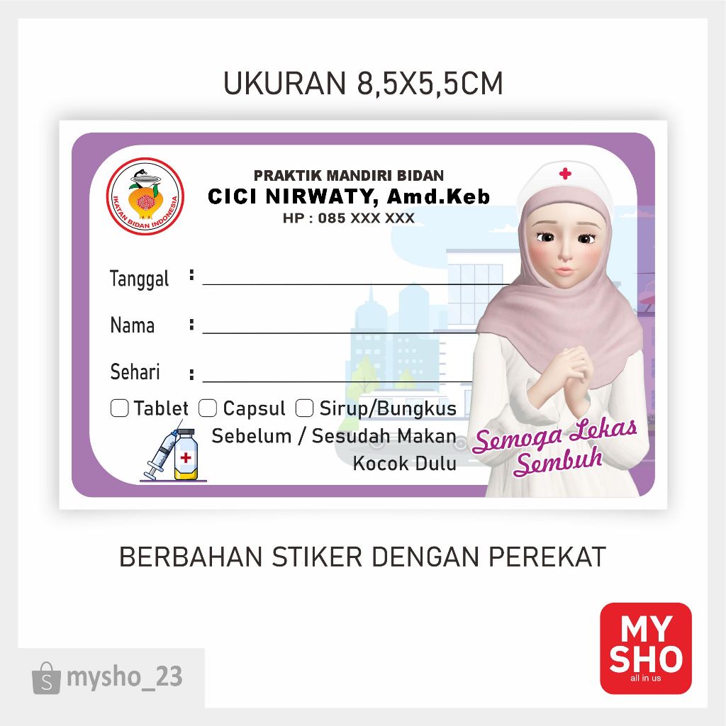 

LABEL OBAT LUCU BIDAN / PERAWAT HIJAB