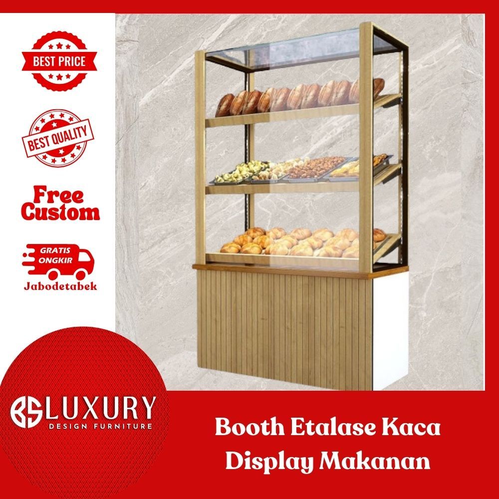 Showcase Booth Etalase Kaca Display Usaha Makanan Premium Bisa Custom