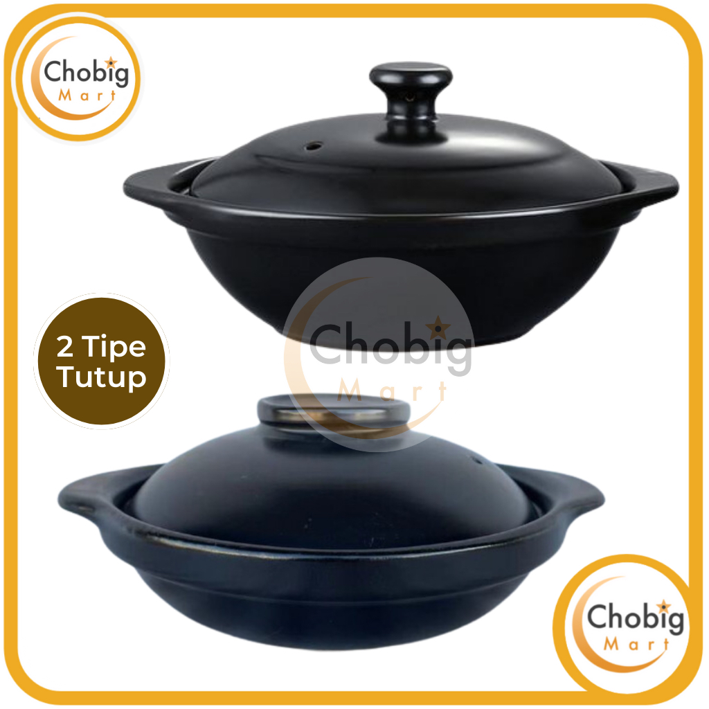 CHOBIG Claypot Keramik Mangkok Panci Masak Sapo Shabu Sop Rebus Sukiyaki Obat Cina Mangkuk Clay Pot