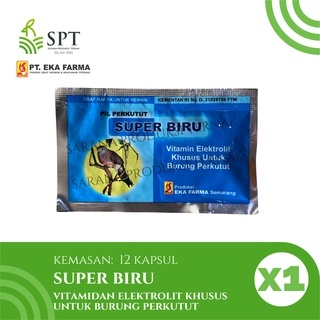 SUPER BIRU PERKUTUT VITAMIN OBAT STRESS 12 KAPSUL EKA FARMA