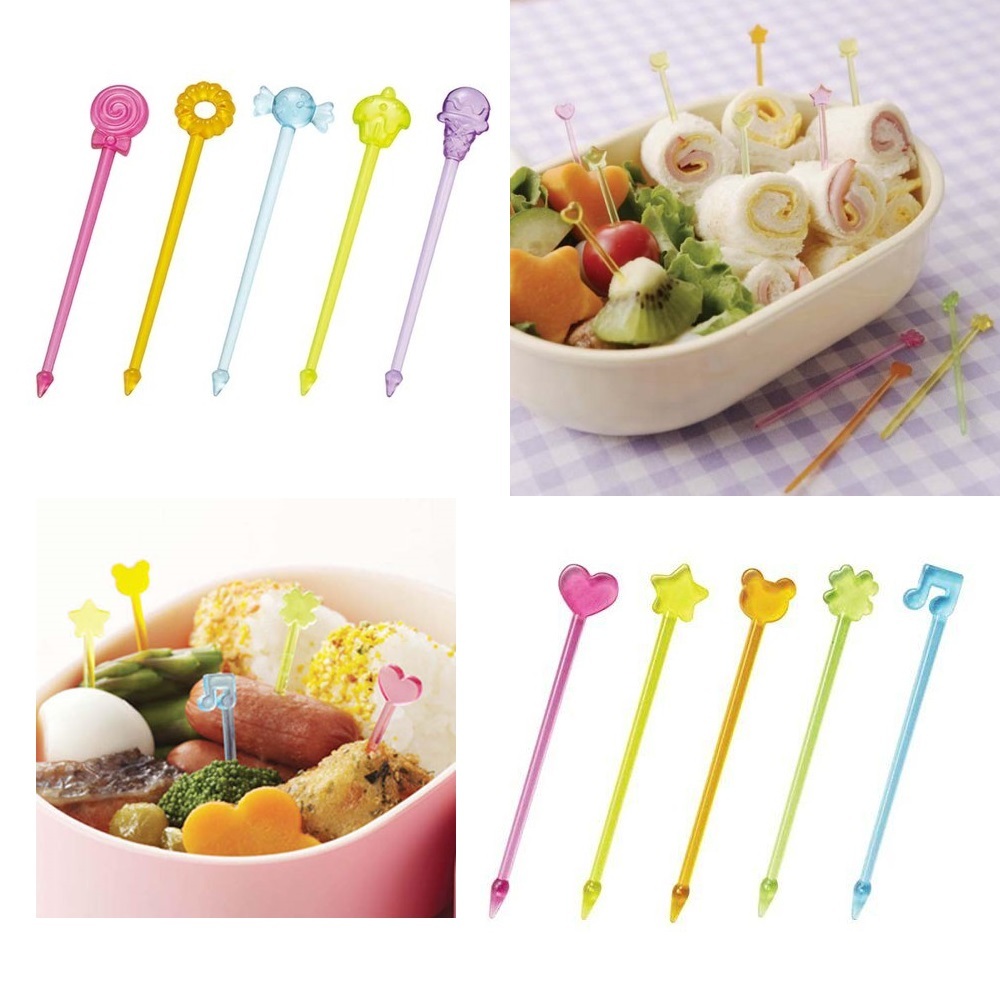 (Ecer) Torune Clear / Rainbow / Sweets Pick Tusuk Bento Tusukan Makanan Garpu Buah Fruit Fork Food P