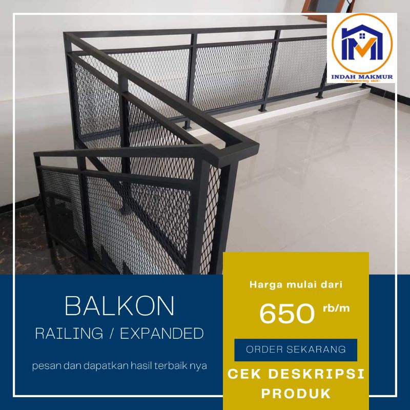 pagar balkon/railing model industrial expanda