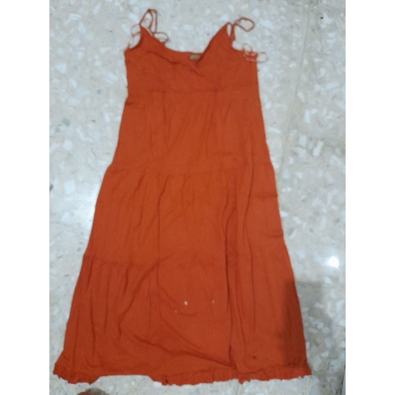 Dress panjang orange tank top free size