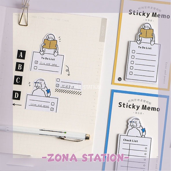 

[ZS] 1 Pcs/ Memo Sticky Note Planner To Do List