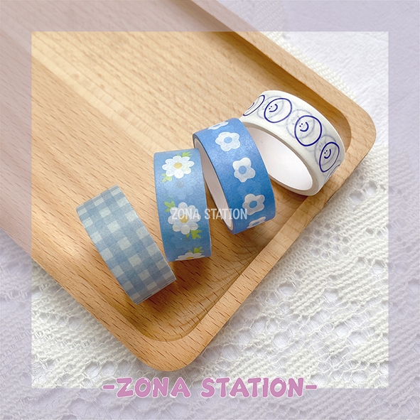 

[ZS] 1 Pcs / Washitape Blue Masking lucu Decoration Scrapbook