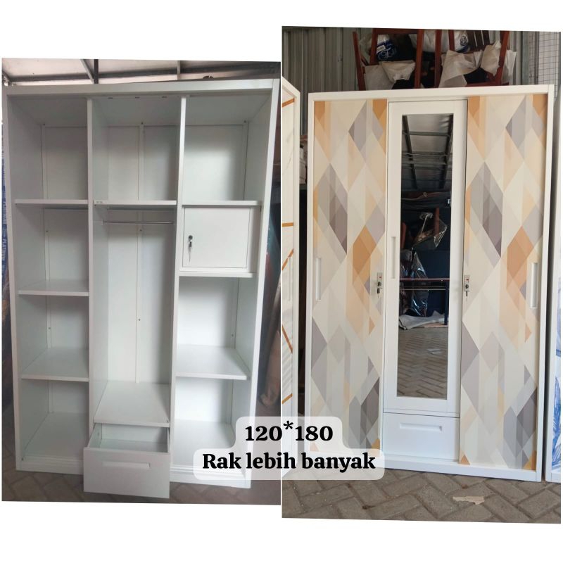 lemari besi 3pintu sleding