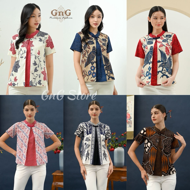 Atasan Batik 327 Series/ Blouse Batik Wanita/ Seragam Batik/ Baju Imlek