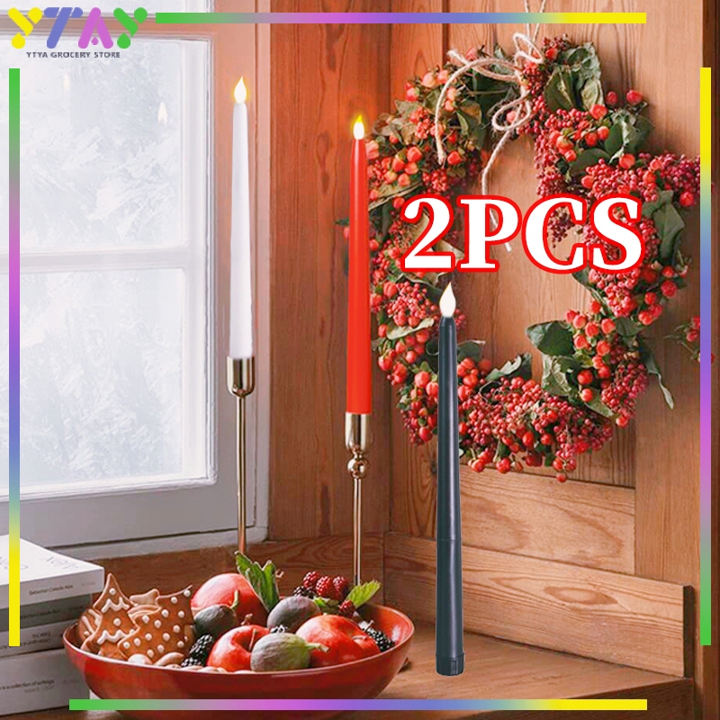 2pcs Led Lilin Dekorasi/Lilin Elektrik Candle Led/Lilin Baterai Panjang/Lampu Elektrik Lilin/Lampu E