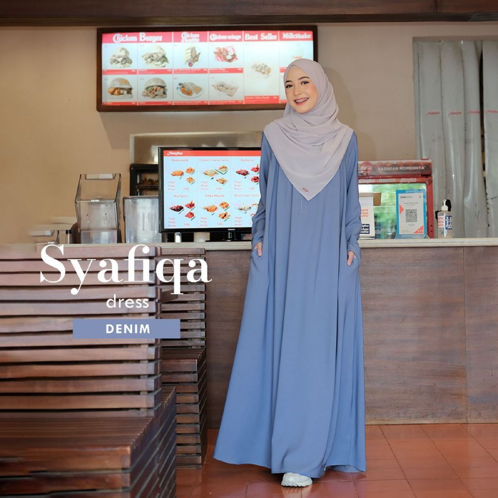 NAISHA OFFICIAL - Syafiqa Dress | Gamis Basic | Dress Daily-1
