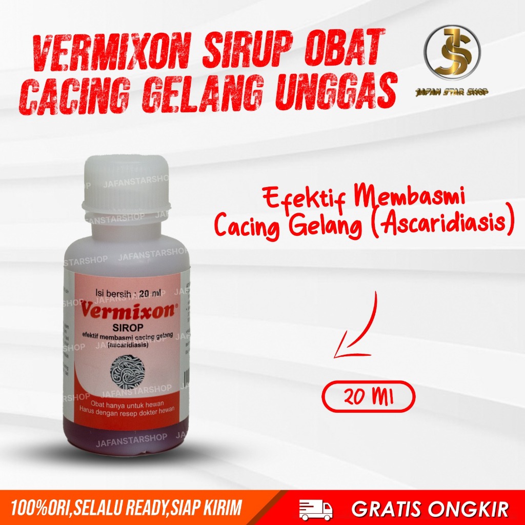 

Vermixon Sirup 20 Mili Obat Cacing Unggas