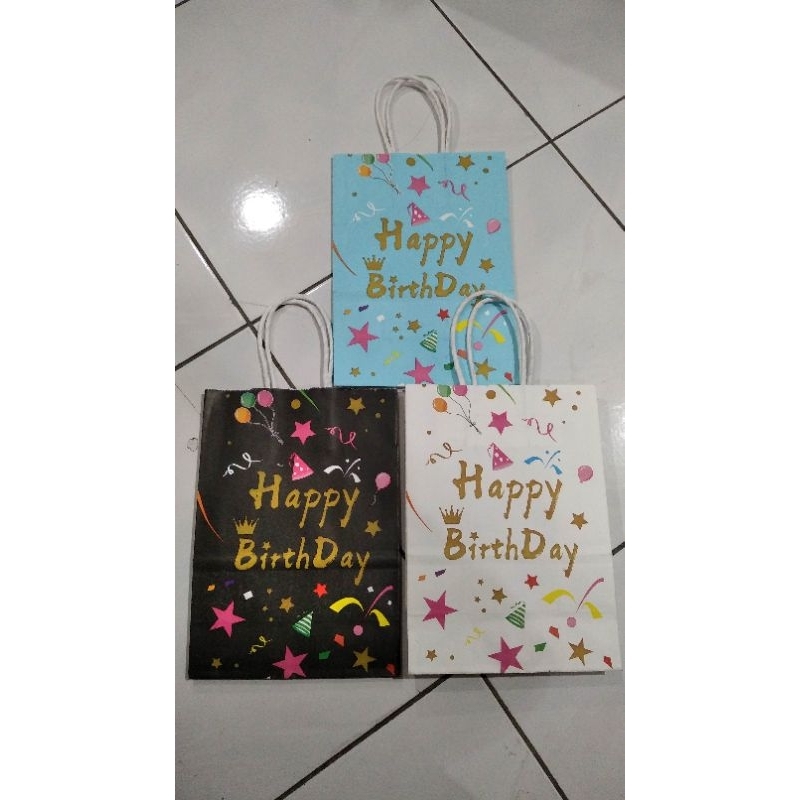 

Paper Bag HBD, paper bag ulang tahun kertas 21x15x8 cm