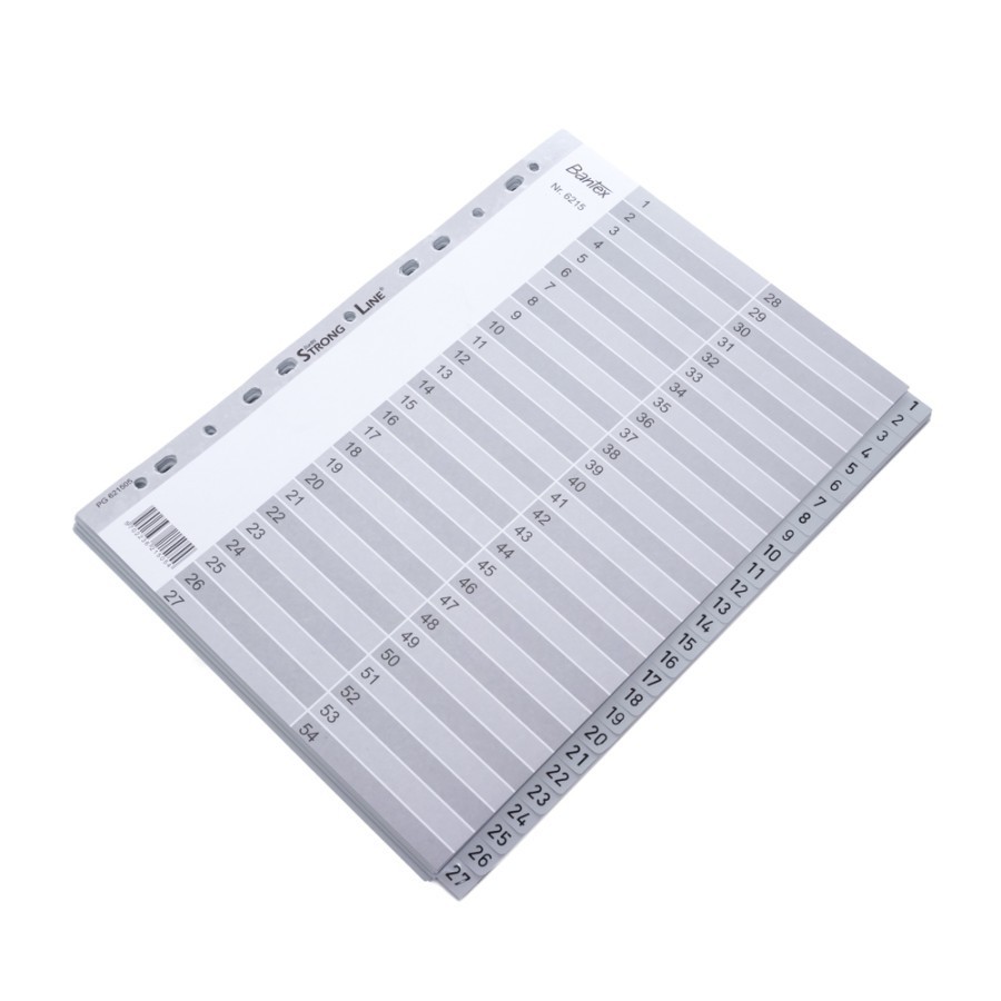 

Bantex Numerical Indexes A4 54 Pages (1-54 index) #6215 05