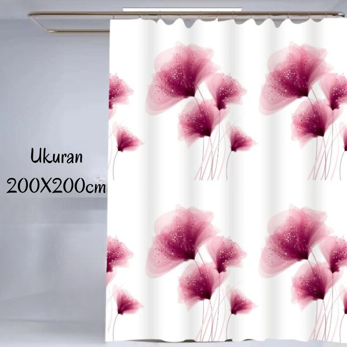 Tirai Pembatas Ruang Kamar Mandi Anti Air Ukuran 200X200cm