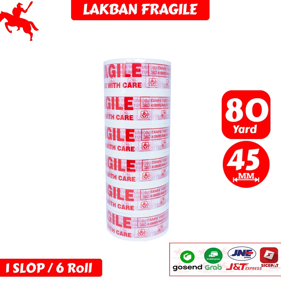 

ART J4D Lakban OPP Tape Lakban Fragile KSATRIA Tape 45mm x 8 Yard 1 Slop