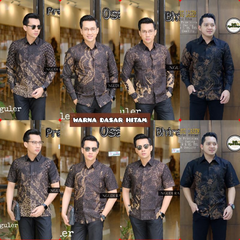 Batik Pria Lengan PENDEK Panjang Reguler Fit Keris Modern Premium Baju Atasan Batik Cowok Original N