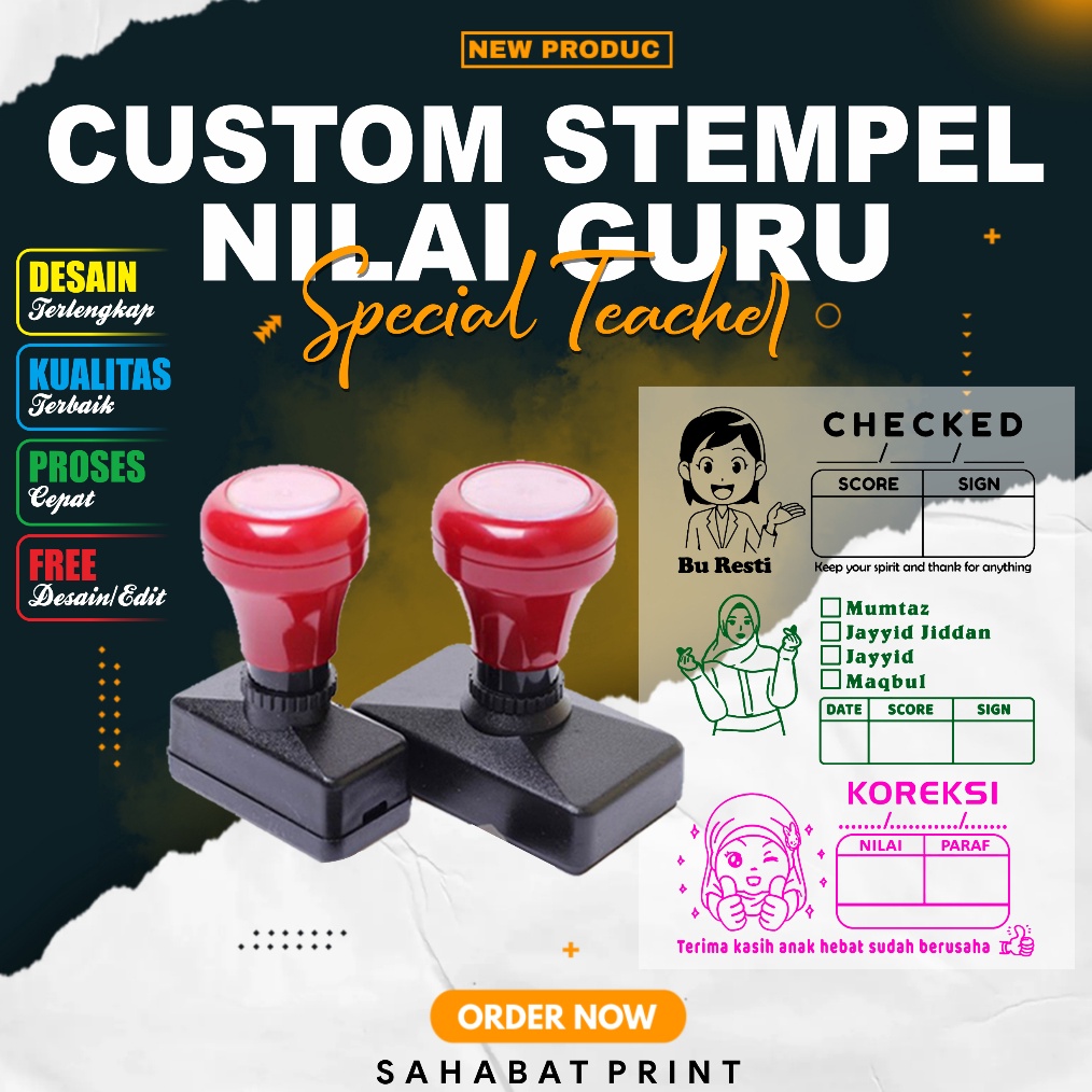 

ART E18T Stempel Nilai Guru Stempel Checked Stempel Reward BISA CUSTOM SUKA SUKA