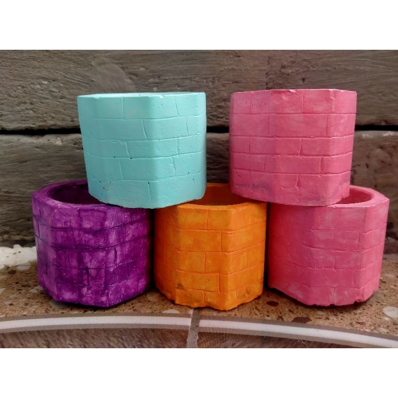 Pot mini hexagonal minimalis,pot mini kaktus,pot bunga miniatur