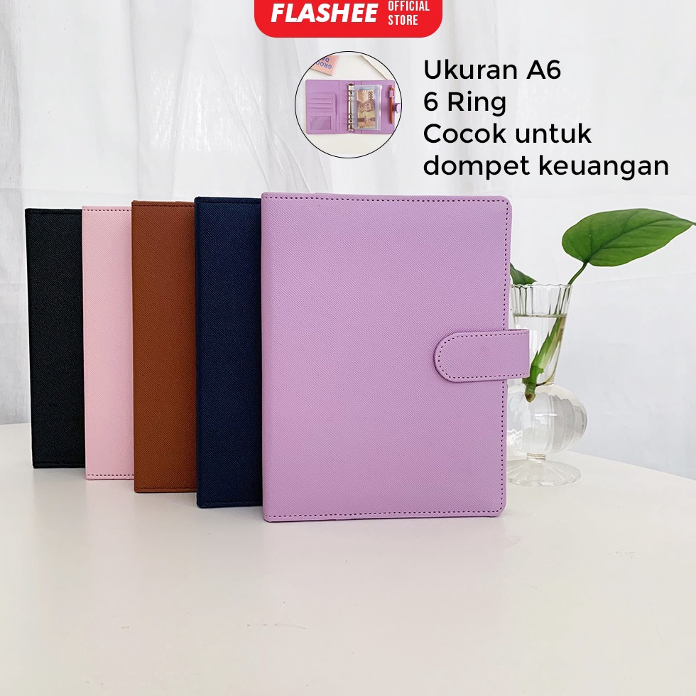 

ART S95O Flashee Binder Polos A6 6 Ring Eksklusif Flashee Agenda A6 Polos Binder Berkualitas Dompet Keuangan
