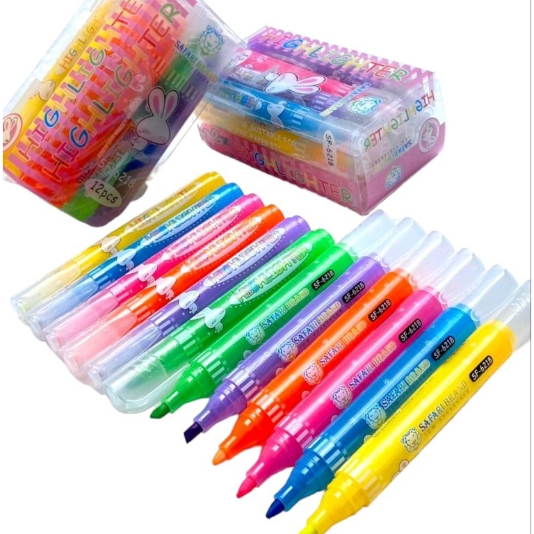 

ART J62I 12pcs Stabilo Highlighter Fancy 1 pack isi 6 warna safari SF6218
