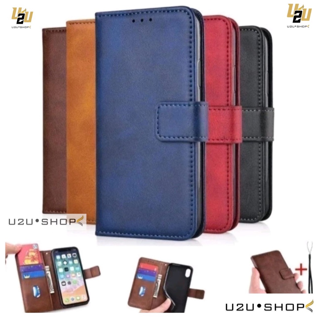 FLIP LEATHER CASE WALLET OPPO A15 A15S A16 A16E A16K A17 A17K A3S A5 2020 A9 2020 A52 A92 A54 4G A57