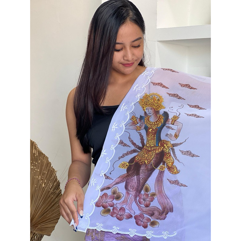 Kain lukis kerah lipat motif wayang terbaru super cantik dan mewah