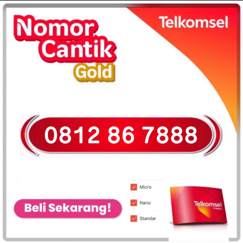 nomor cantik simpati 10 digit 0812 86 7888 081 25 16888