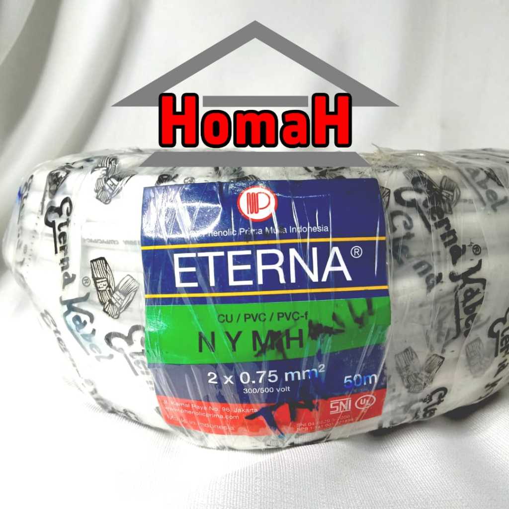 KABEL LISTRIK ETERNA NYMHY 2X0.75 2 X 0,75 SERABUT