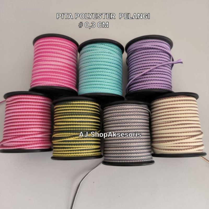 

PITA POLYESTER O,3 CM / .1/8 INCH WARNA RAINBOW