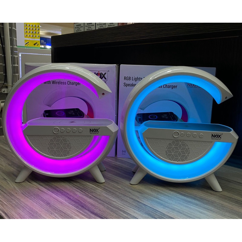 Speaker Bluetooth NixNox G1 lampu RGB Led Light 12model Meja Lampu Tidur Support Wirelles Charger Sm