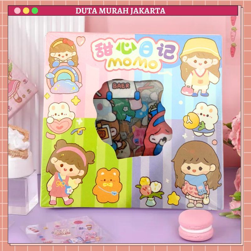 

Stiker 2D 100 Lembar Sticker Momo Mini Stiker Kartun Korea Lucu Anti Air DMJ