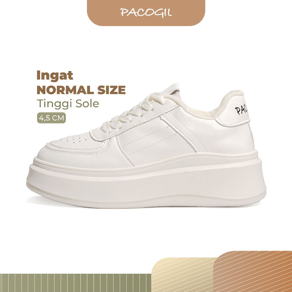 PACOGIL Afra Sneakers Wanita White Sepatu Casual 8312