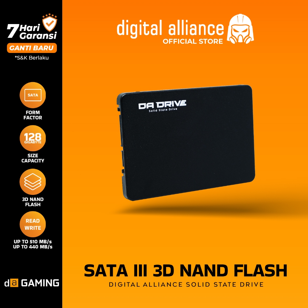 SSD DA DRIVE 2.5 SATA III 128GB / 256GB / 512GB / 1TB 2.5″ 6GB/S 3D NAND Komputer Laptop