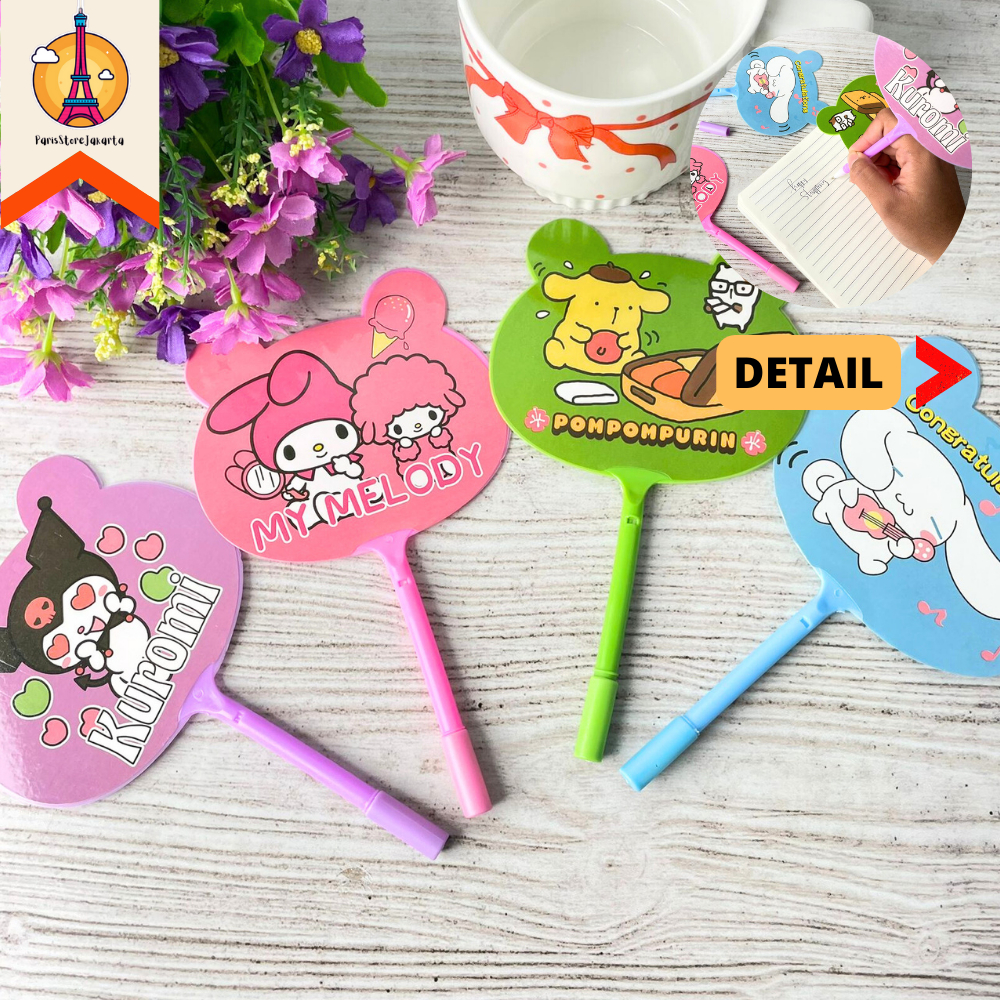 

Pulpen Gel Kipas Tangan Mini Motif Sanrio Tinta Warna Hitam Alat Tulis Sekolah Kantor Stationery