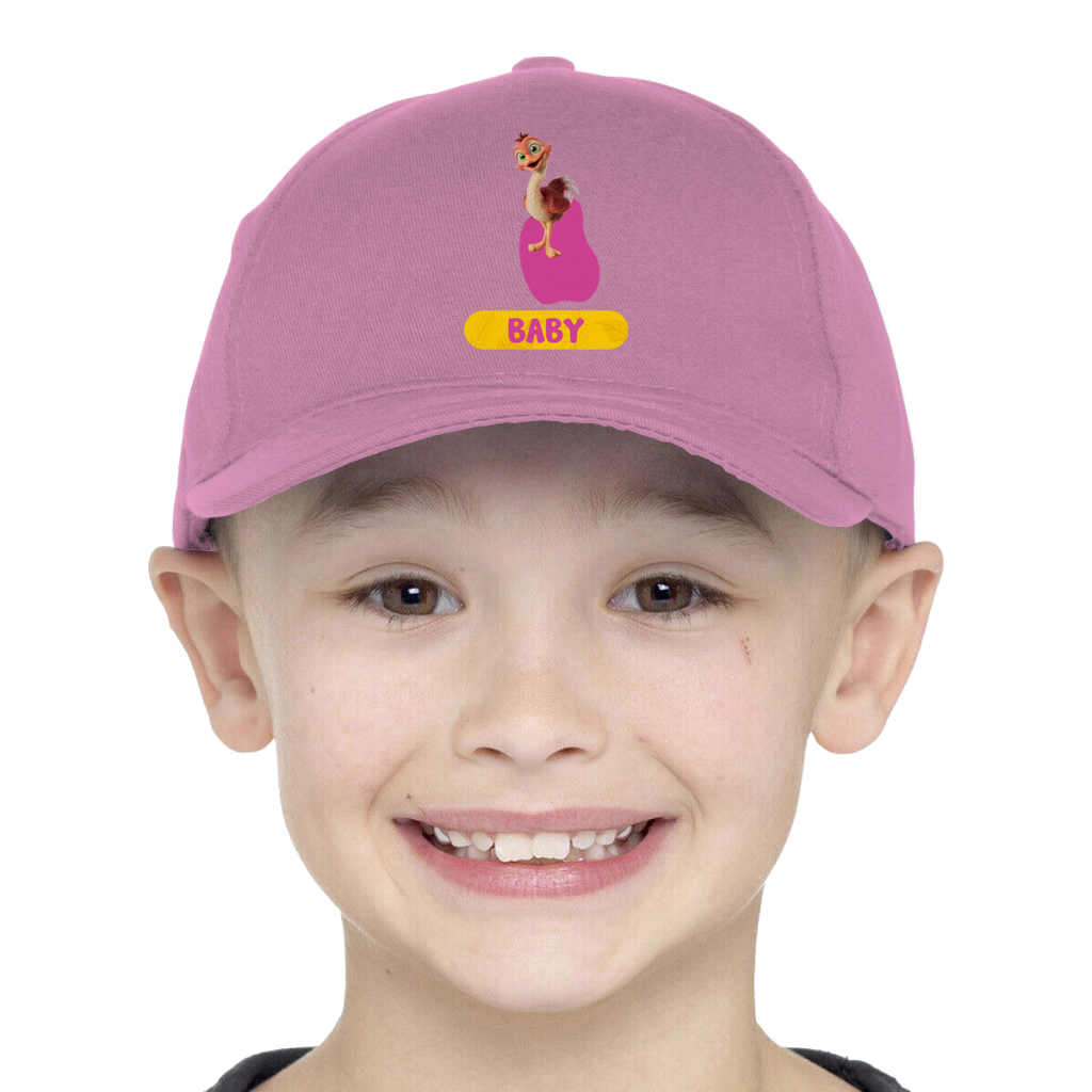 Topi Anak Gambar Karakter Jungle Baby Ostrich Hewan Custom Nama JGB-09
