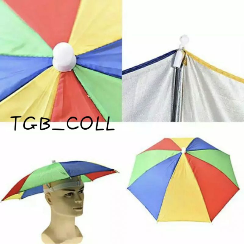 Payung Topi BESAR PELANGI Topi Payung Besar Pelangi