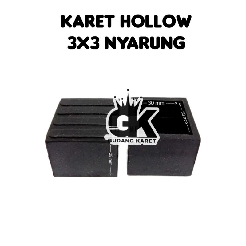 Karet Hollow 3x3 Nyarung/ Karet Besi Hollow 3x3 MM