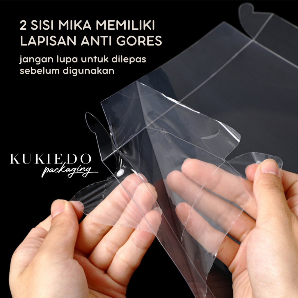 Box Mika s 22 x 22 x 36 cm Dus Kotak Transparant Putih Packaging Kue Tart, Cake, Pudding, Lamaran,