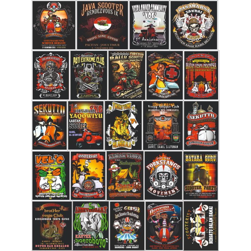 Sticker Acara Vespa||Paket Sticker acara vespa||sticker Event Vespa