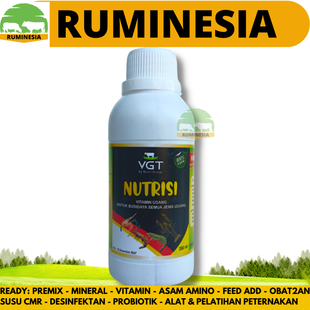 VGT NUTRISI VITAMIN 250 ML PROBIOTIK UDANG VANAME PAKAN UDANG