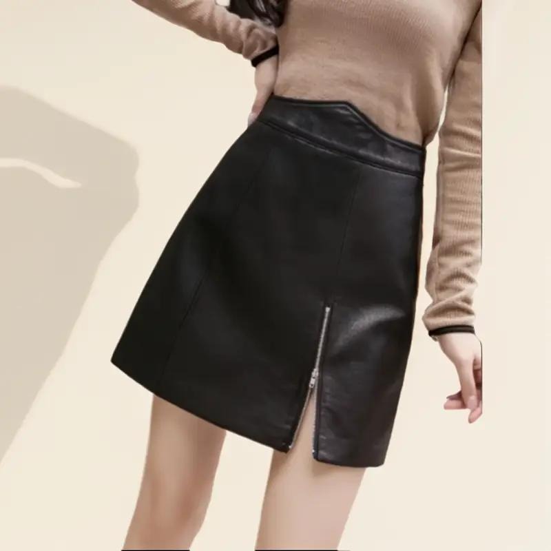 Rok Mini Model Runcing Korea 2024 Polos Santai Hitam