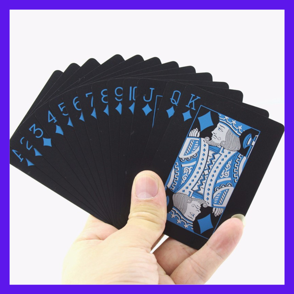 Kartu Remi Plastik Anti Air Waterproof - D932 - Black / Kartu Remi Plastik Licin Anti Air Waterproof