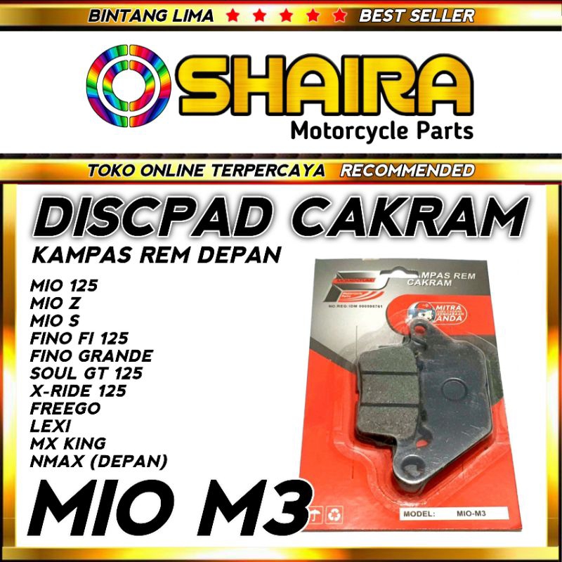 DISCPAD/DISPAD/KAMPAS REM DEPAN MIO M3/MIO Z/DLL/KUALITAS TERJAMIN DISCPAD DEPAN MIO GT DISCPAD DEPA