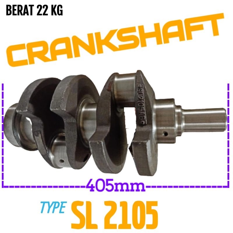 SL2100 SL2105 KRO AS CRANKSHAFT UNTUK MESIN DIESEL 32PK 2 SILINDER