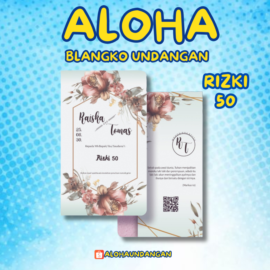KERTAS UNDANGAN PERNIKAHAN KOSONG RIZKI 50 | KERTAS UNDANGAN NIKAH MURAH | KERTAS UNDANGAN KHITAN MU