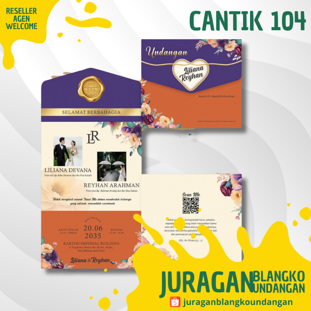BLANGKO UNDANGAN CANTIK 104 | JURAGAN BLANGKO UNDANGAN