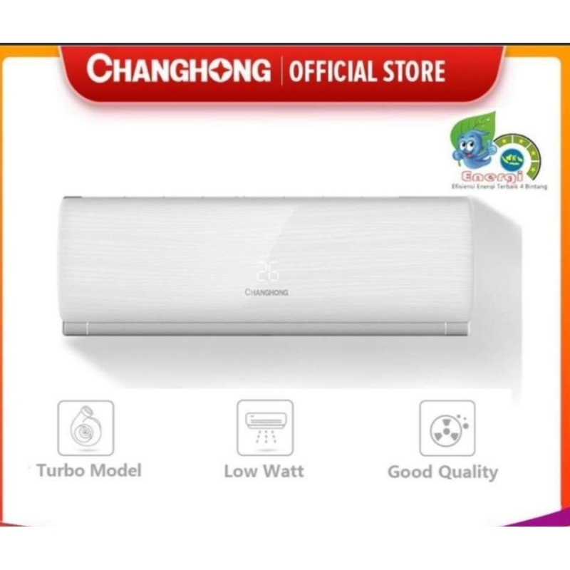 Changhong AC Single Split 1pk CSC09CSD4 low watt ion plasma vitamin Garansi Resmi